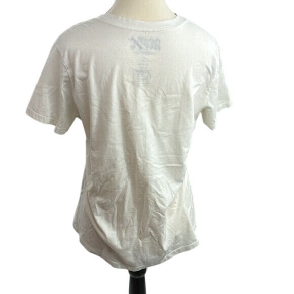 AC/DC Graphic Band T-Shirt Womens Size S White Lightning Bolt Print Perryscope - Picture 5 of 6